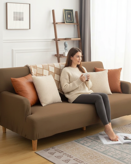 Housse de clic clac marron extensible – Protection canapé convertible – Photo Variation 6