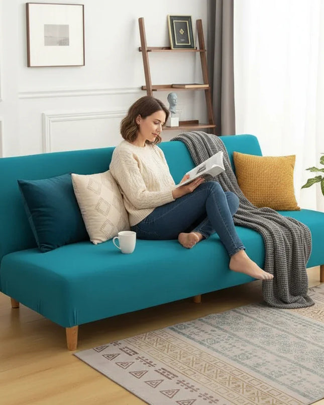 housse clic clac bleue – Protection canapé convertible – Photo Variation 6