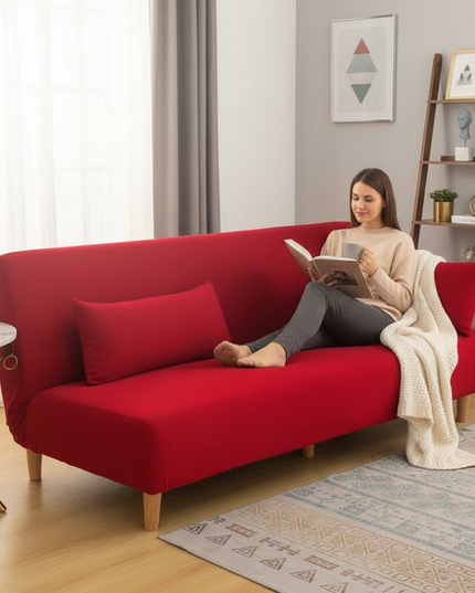 housse clic clac terracotta – Protection canapé convertible – Photo Variation 6