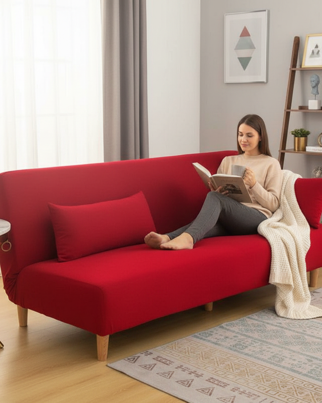 housse clic clac terracotta – Protection canapé convertible – Photo Variation 6