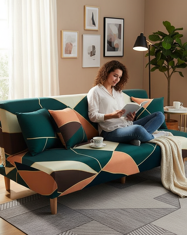 Housse de clic clac Géométrique Élastique Moderne – Protection canapé convertible – Photo Variation 6