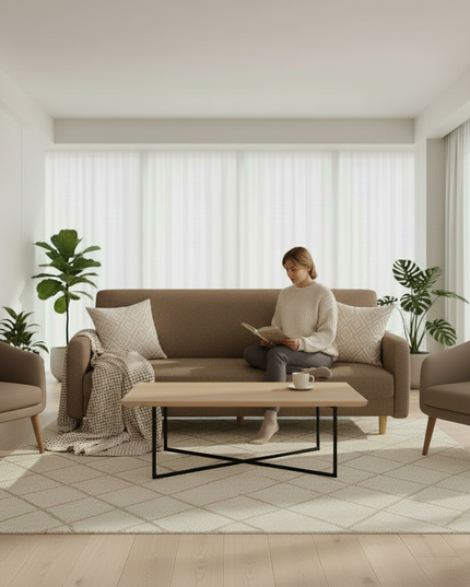 Housse de clic clac marron stretch déhoussable – Protection canapé convertible – Photo Variation 6