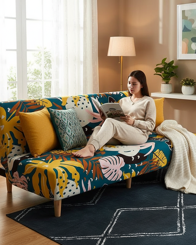 housse de clic clac fleurie – Protection canapé convertible – Photo Variation 6