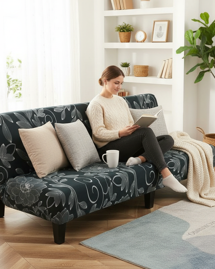 Housse de clic clac florale foncée – Protection canapé convertible – Photo Variation 6