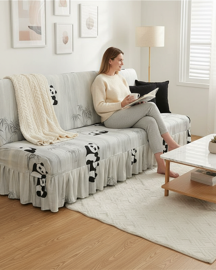 Housse de clic clac panda bambou jupe – Protection canapé convertible – Photo Variation 6