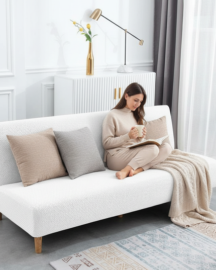 housse clic clac blanche – Protection canapé convertible – Photo Variation 6