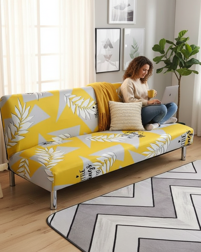 housse clic clac jaune – Protection canapé convertible – Photo Variation 6