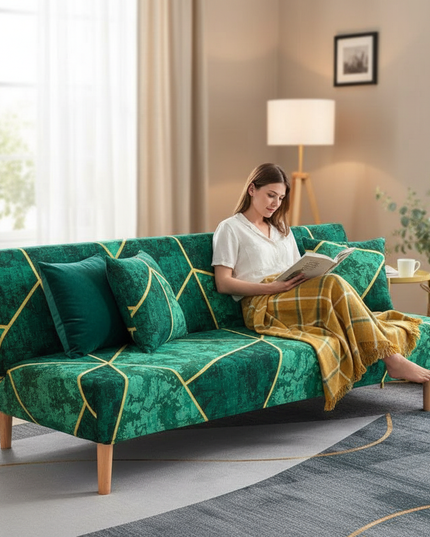 housse clic clac bicolore – Protection canapé convertible – Photo Variation 6