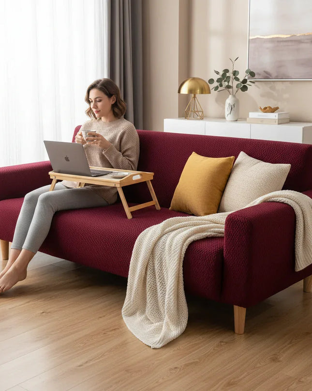 housse de clic clac bordeaux – Protection canapé convertible – Photo Variation 6