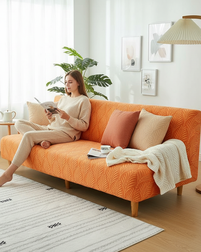 housse clic clac orange – Protection canapé convertible – Photo Variation 6