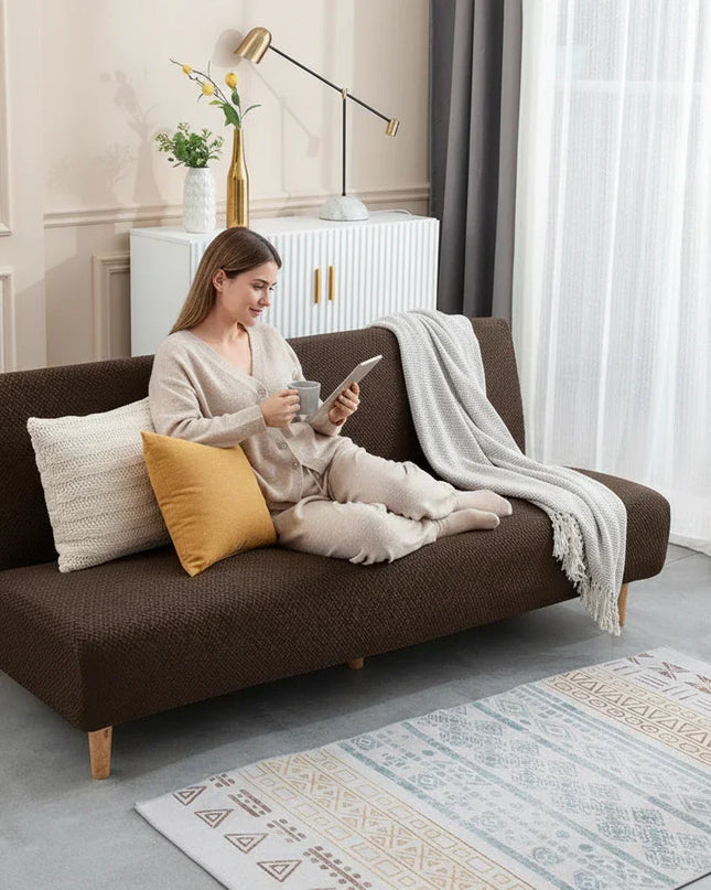 housse clic clac marron – Protection canapé convertible – Photo Variation 6