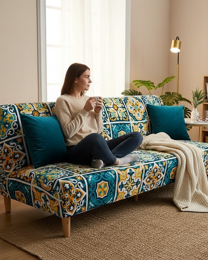 housse clic clac vintage – Protection canapé convertible – Photo Variation 6