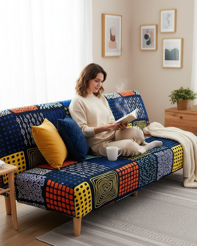 housse clic clac patchwork – Protection canapé convertible – Photo Variation 6