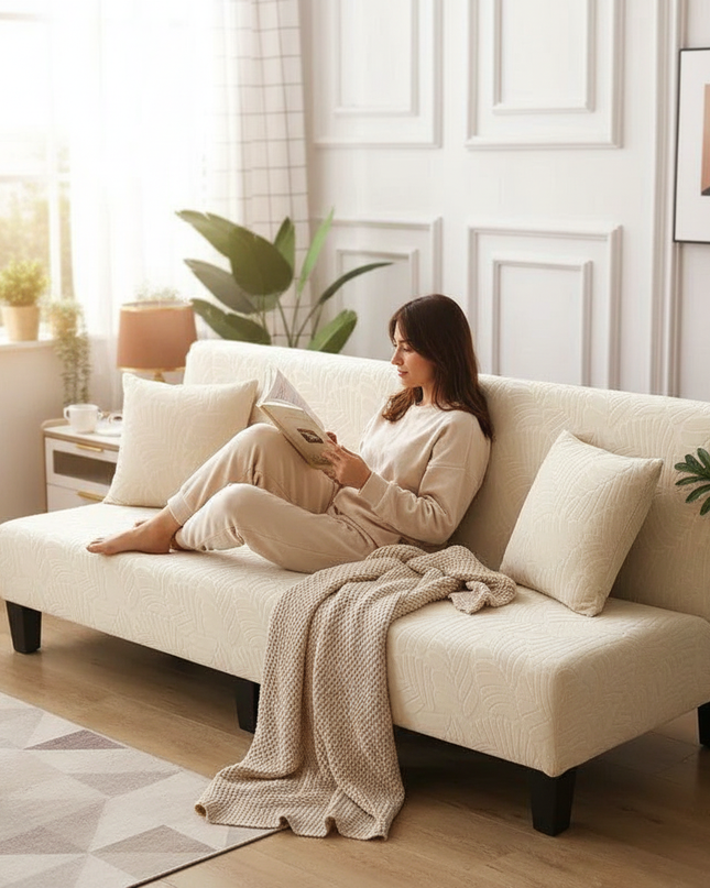 housse de clic clac blanc – Protection canapé convertible – Photo Variation 6