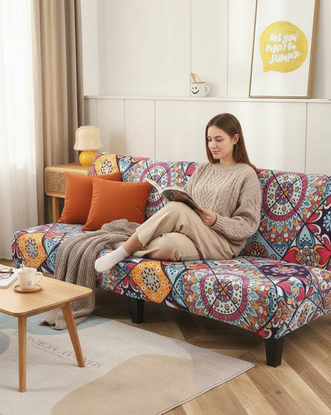 housse clic clac colorée – Protection canapé convertible – Photo Variation 6