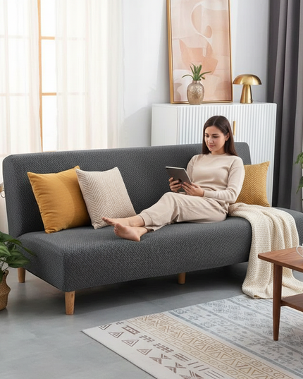 Housse de clic clac Jacquard Gris – Protection canapé convertible – Photo Variation 6