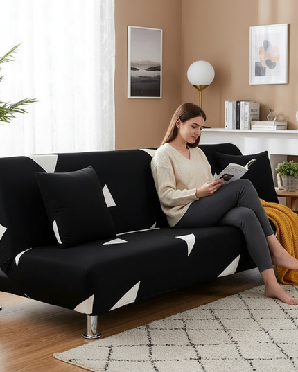 housse clic clac noir et blanc – Protection canapé convertible – Photo Variation 6