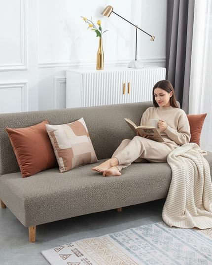 housse clic clac beige – Protection canapé convertible – Photo Variation 6