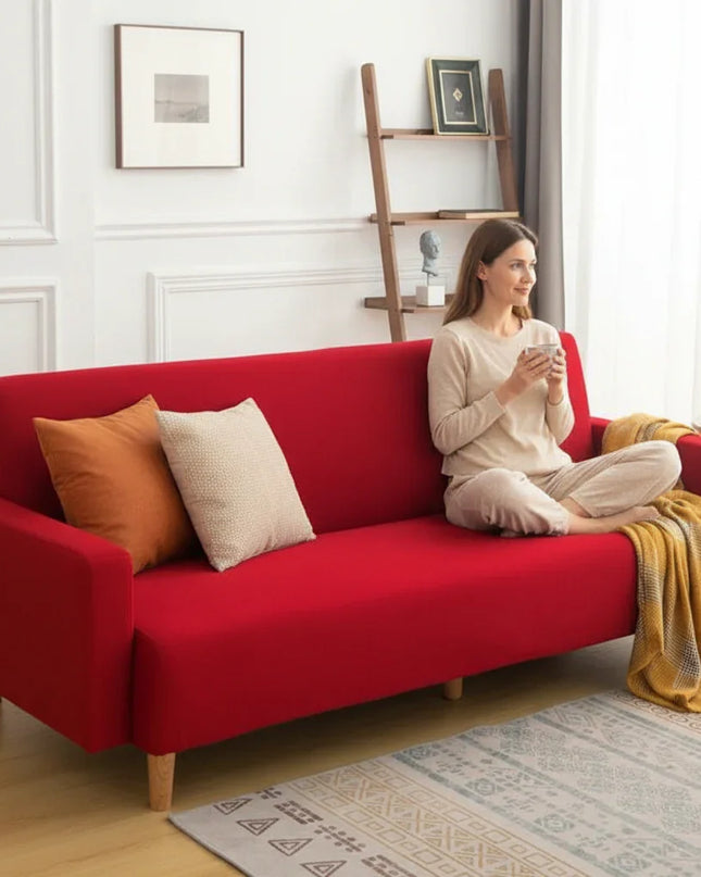 housse clic clac rouge – Protection canapé convertible – Photo Variation 6