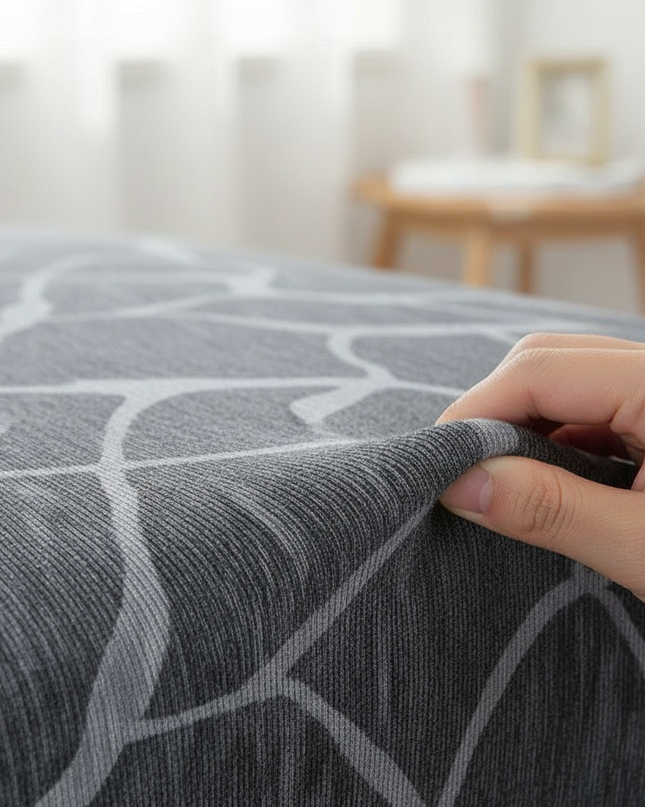Housse de clic clac gris lignes modernes – Protection canapé convertible – Photo Variation 5