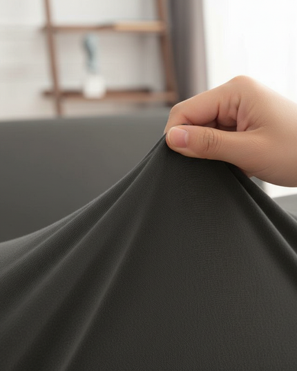 Housse de clic clac sans accoudoirs gris anthracite – Protection canapé convertible – Photo Variation 5