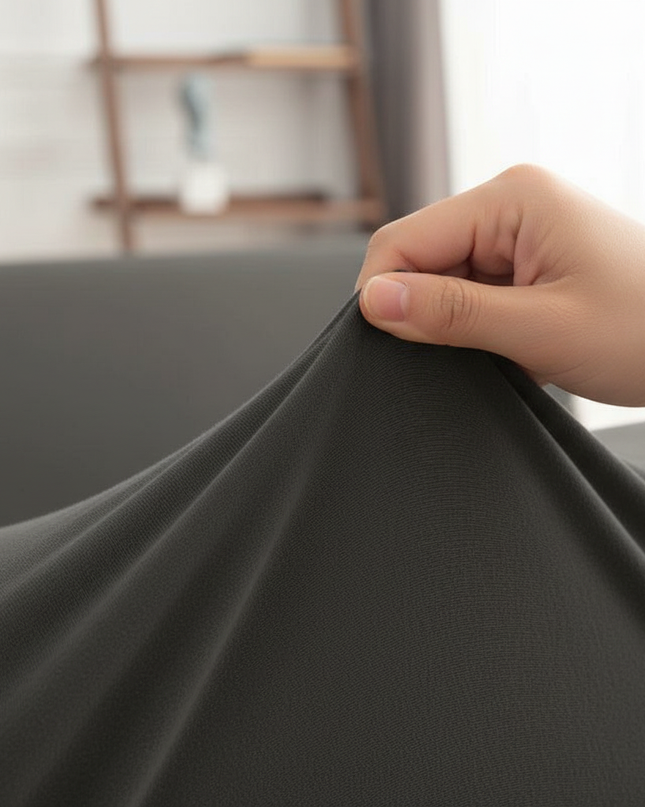 Housse de clic clac sans accoudoirs gris anthracite – Protection canapé convertible – Photo Variation 5