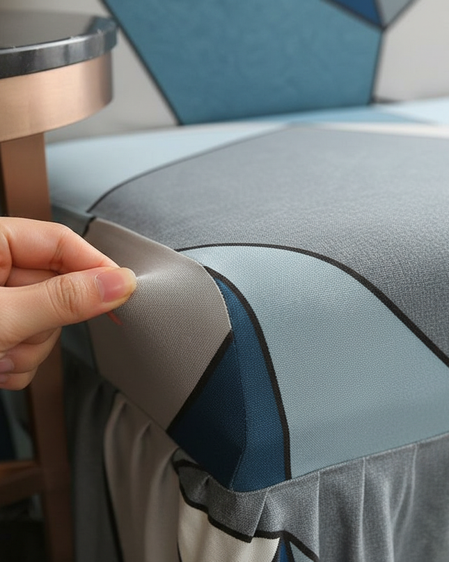 housse clic clac bleu gris – Protection canapé convertible – Photo Variation 5