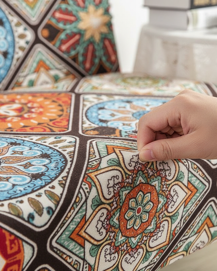 Housse de clic clac Mandalas Géométrique Multicolore – Protection canapé convertible – Photo Variation 5