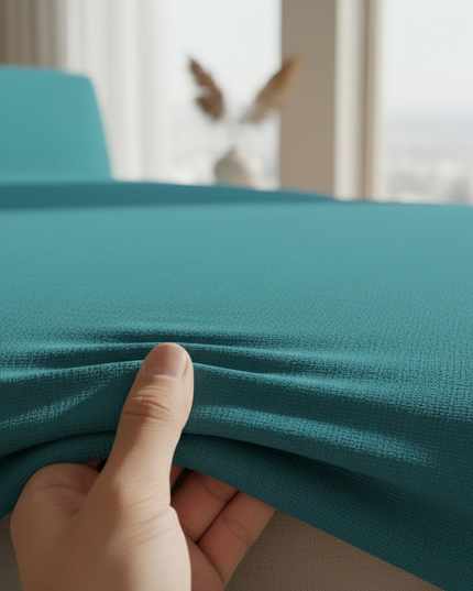 housse clic clac turquoise – Protection canapé convertible – Photo Variation 5