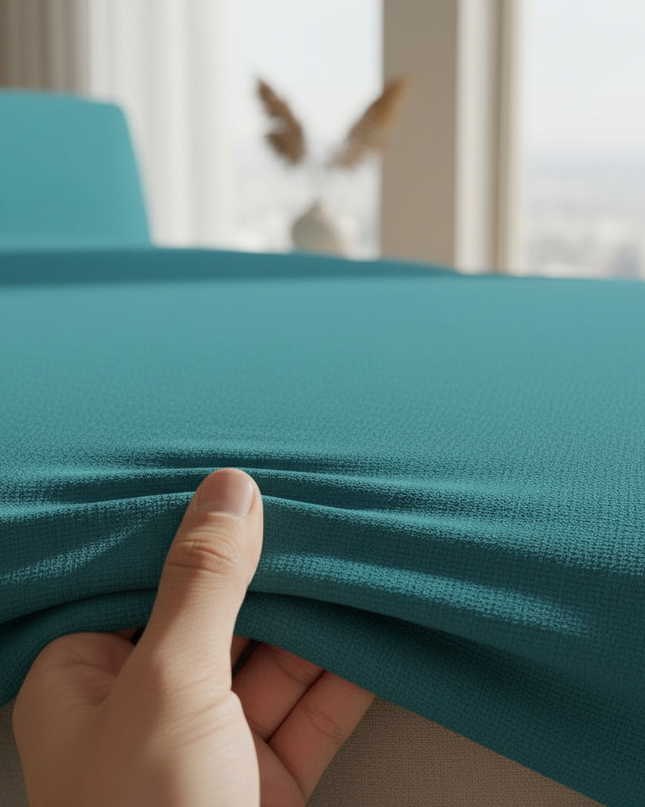 housse clic clac turquoise – Protection canapé convertible – Photo Variation 5