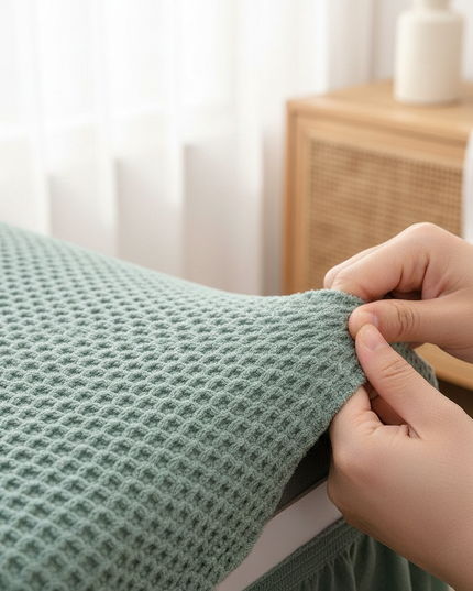 housse clic clac vert sauge – Protection canapé convertible – Photo Variation 5