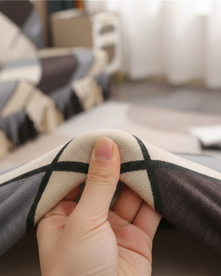 Housse de clic clac losanges beige marron – Protection canapé convertible – Photo Variation 5