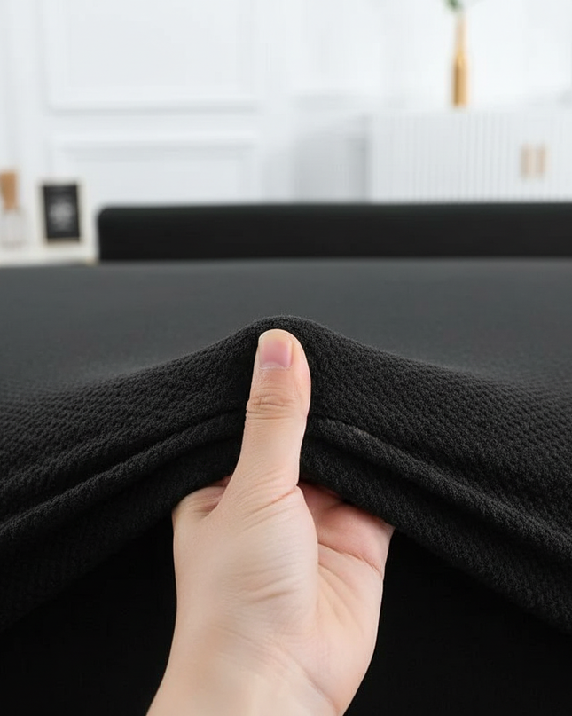 Housse de clic clac noire jacquard. – Protection canapé convertible – Photo Variation 5