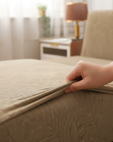 Housse de clic clac jacquard sable – Protection canapé convertible – Photo Variation 5