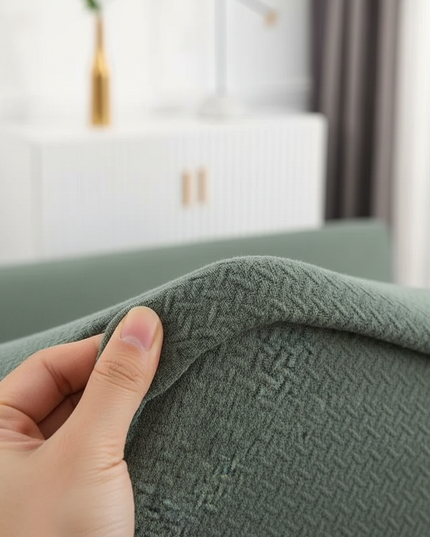 Housse de clic clac jacquard vert élastique – Protection canapé convertible – Photo Variation 5