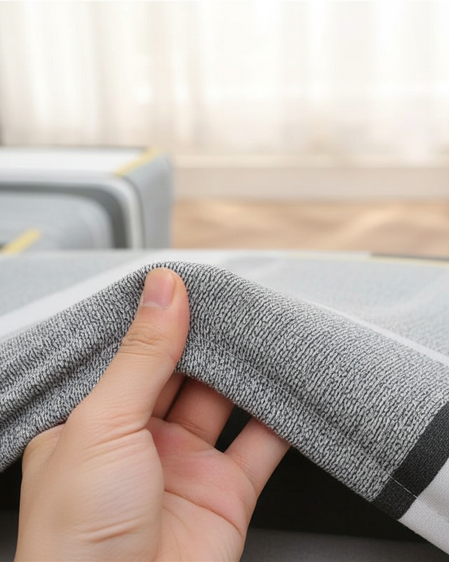 Housse de clic clac motifs géométriques gris – Protection canapé convertible – Photo Variation 5