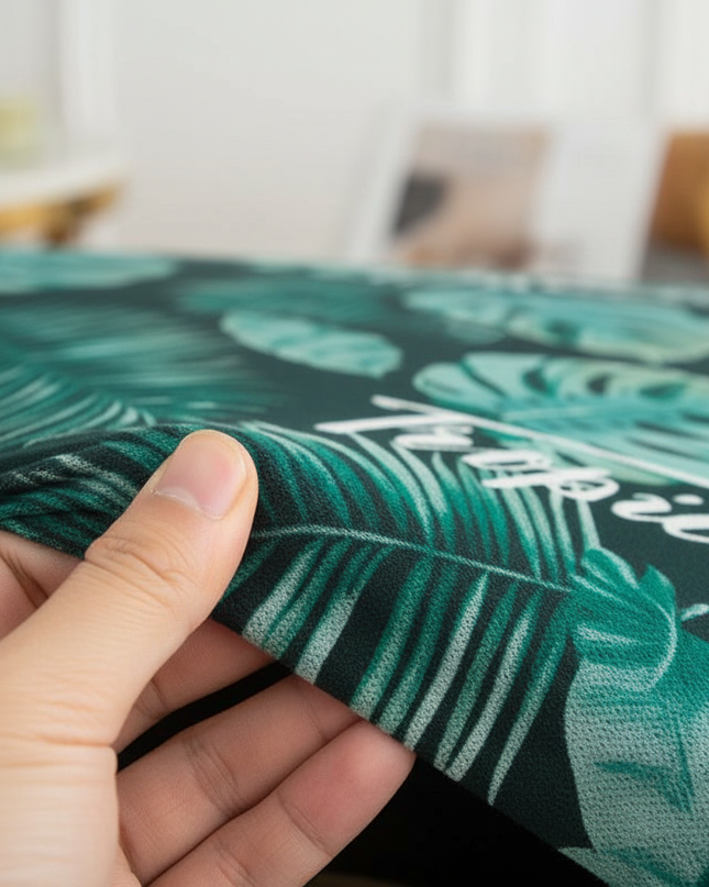 Housse de clic clac imprimé tropical vert – Protection canapé convertible – Photo Variation 5