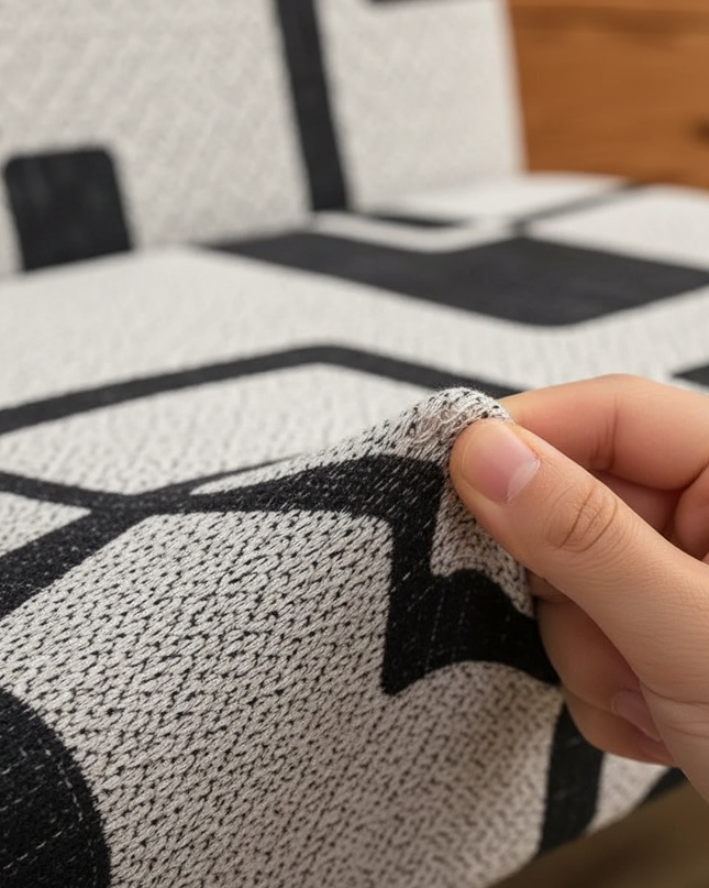 Housse de clic clac géométrique noir clair – Protection canapé convertible – Photo Variation 5