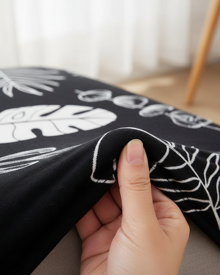 Housse de clic clac noire feuilles tropicales – Protection canapé convertible – Photo Variation 5