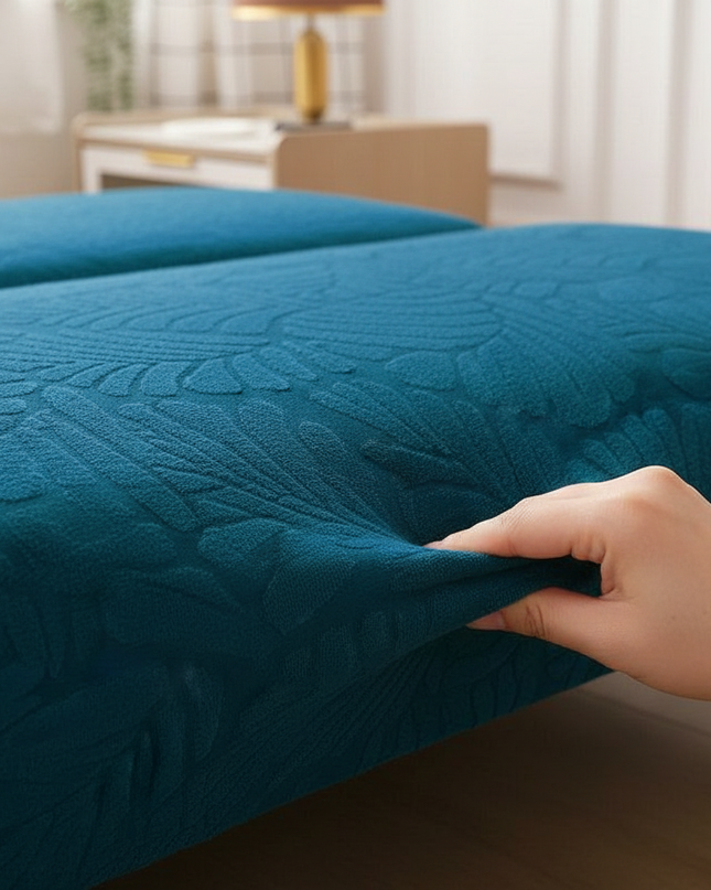 Housse de clic clac bleu canard motifs – Protection canapé convertible – Photo Variation 11