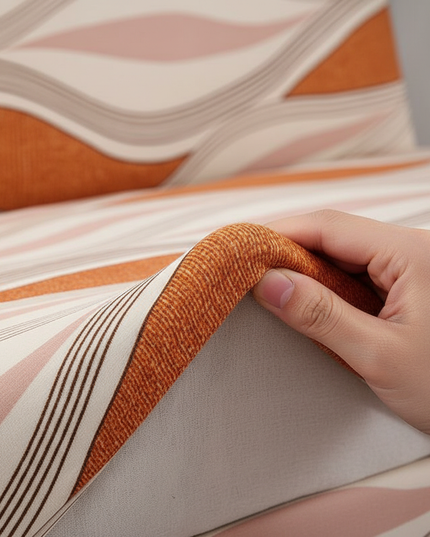 Housse de clic clac élastique motif vagues – Protection canapé convertible – Photo Variation 5