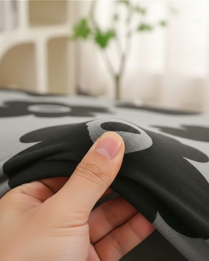 Housse de clic clac imprimé floral gris – Protection canapé convertible – Photo Variation 5