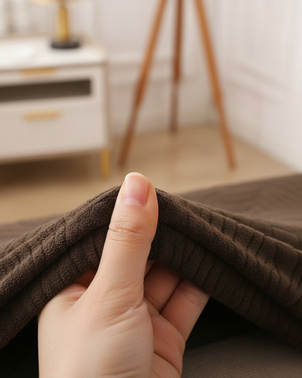 Housse de clic clac marron jacquard feuilles – Protection canapé convertible – Photo Variation 5