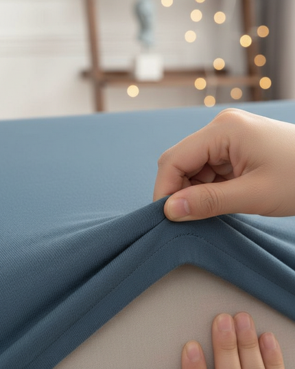 Housse de clic clac gris bleu extensible – Protection canapé convertible – Photo Variation 5