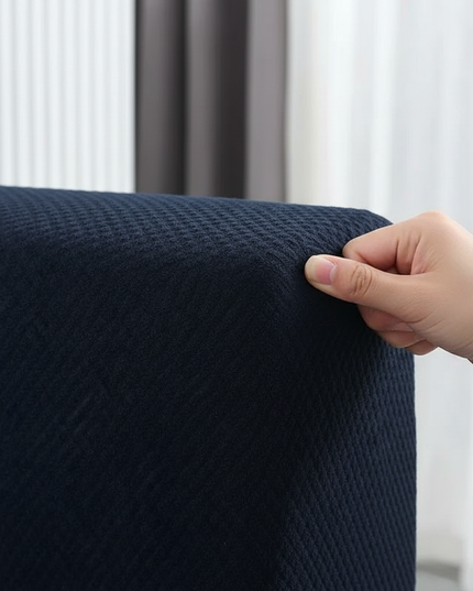 Housse de clic clac jacquard bleu marine – Protection canapé convertible – Photo Variation 5