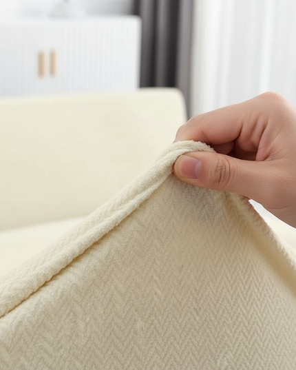 Housse de clic clac crème jacquard – Protection canapé convertible – Photo Variation 5
