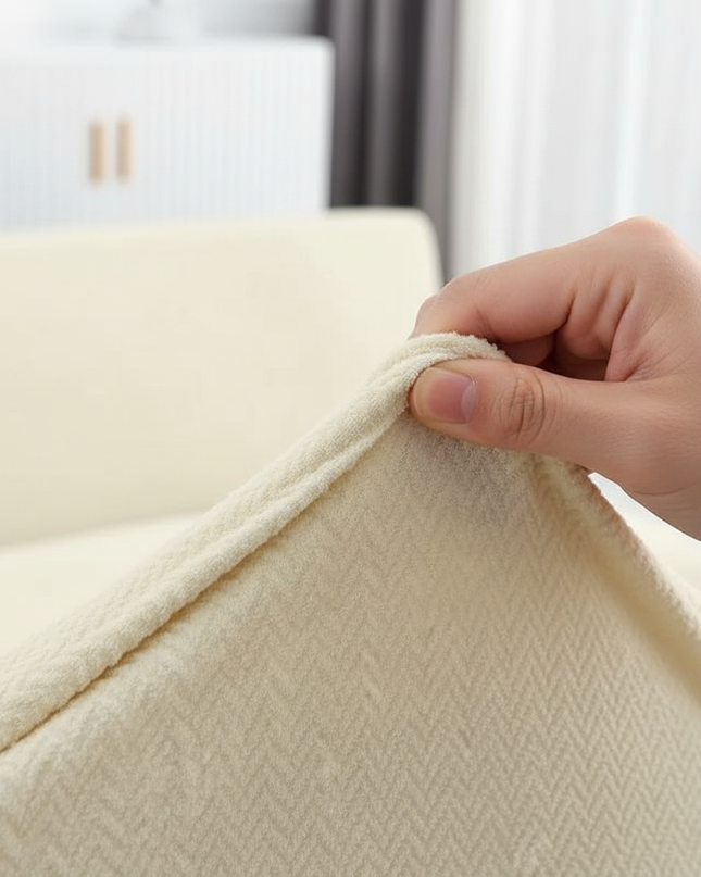 Housse de clic clac crème jacquard – Protection canapé convertible – Photo Variation 5