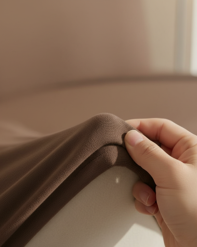 Housse de clic clac marron stretch – Protection canapé convertible – Photo Variation 5
