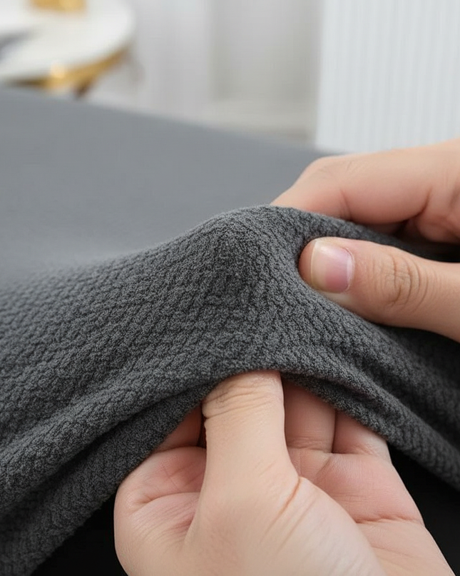 Housse de clic clac anthracite jacquard extensible – Protection canapé convertible – Photo Variation 5