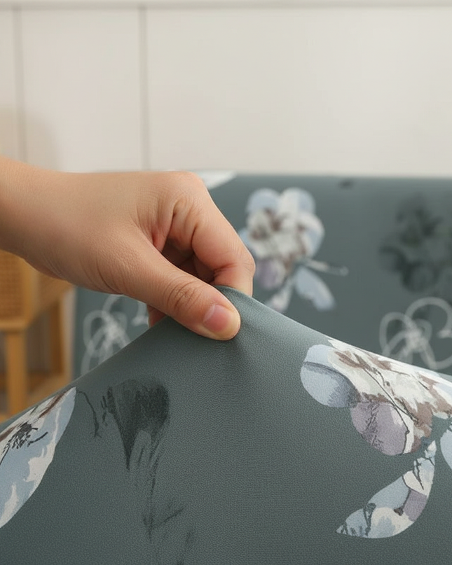 Housse de clic clac fleurie verte stretch – Protection canapé convertible – Photo Variation 5